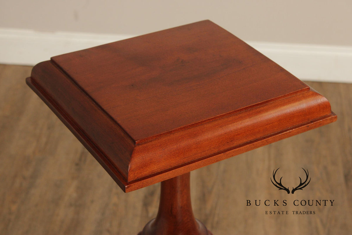 Traditional Mahogany Pedestal Plant Stand with Claw Feet