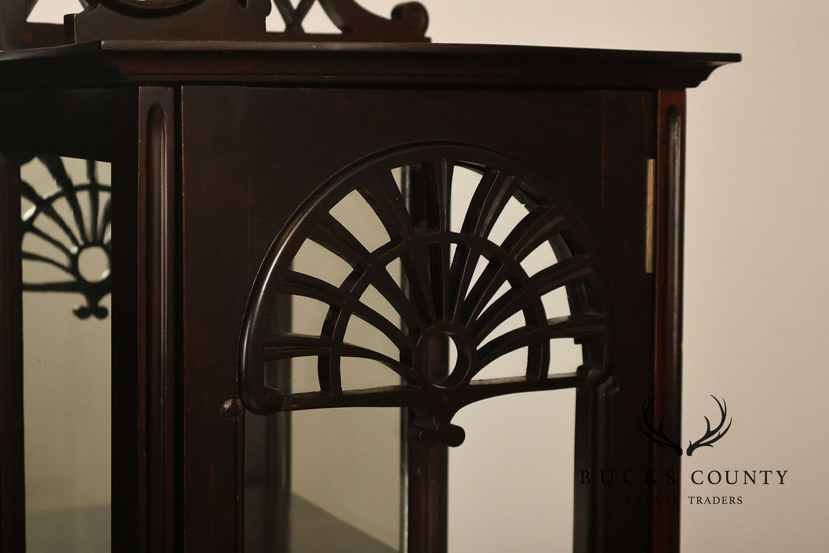 Antique Edwardian Mahogany Double Door Display Cabinet