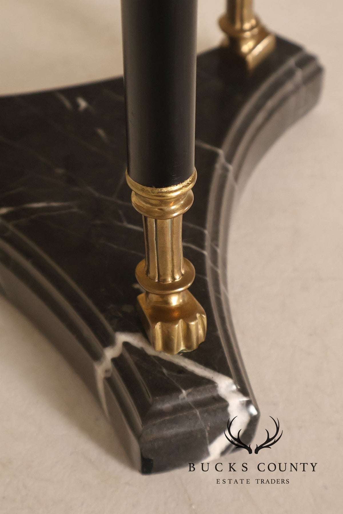 Empire Style Brass Swan And Marble Hurricane Candle Holder