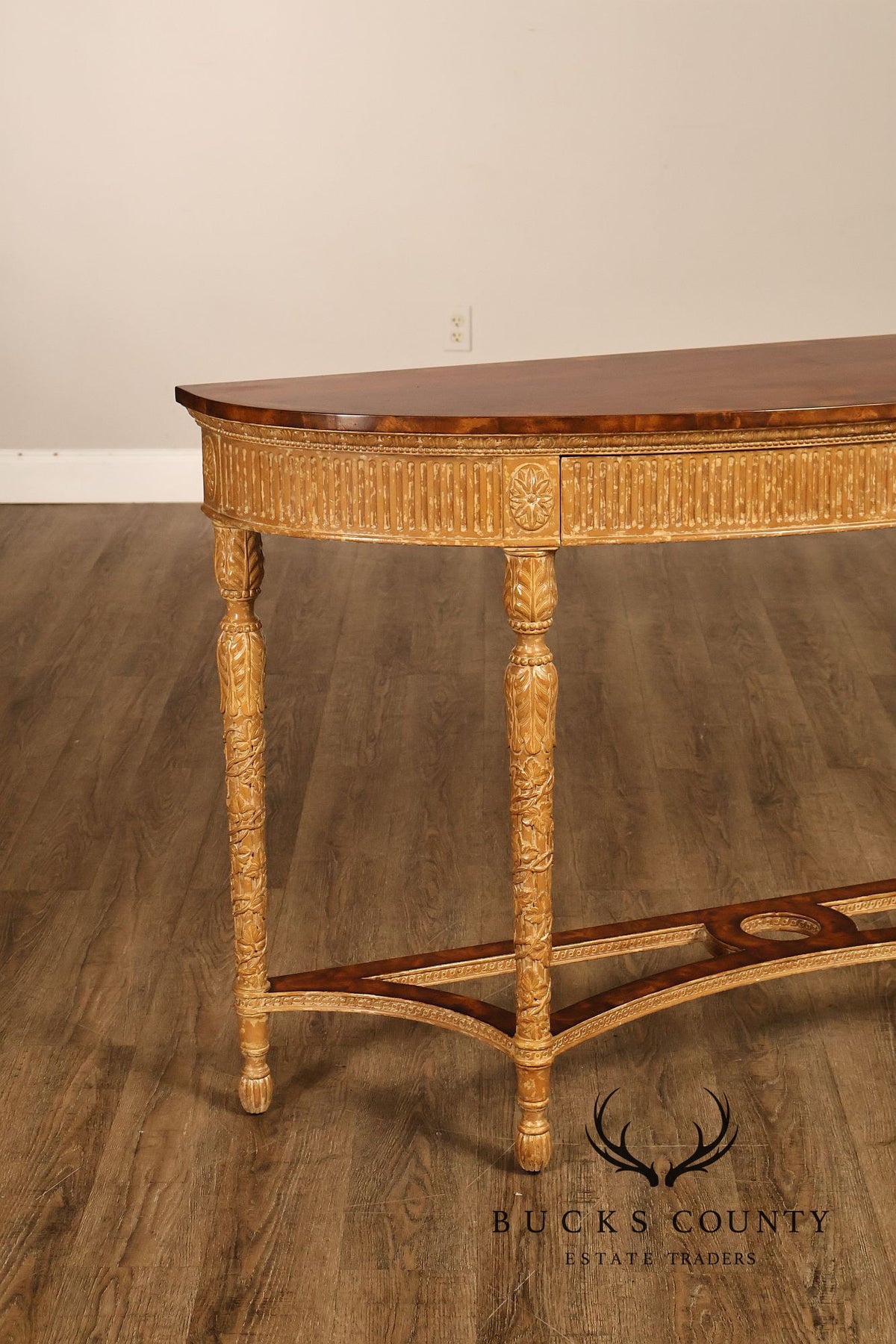 Theodore Alexander French Louis XVI Style Demilune Console