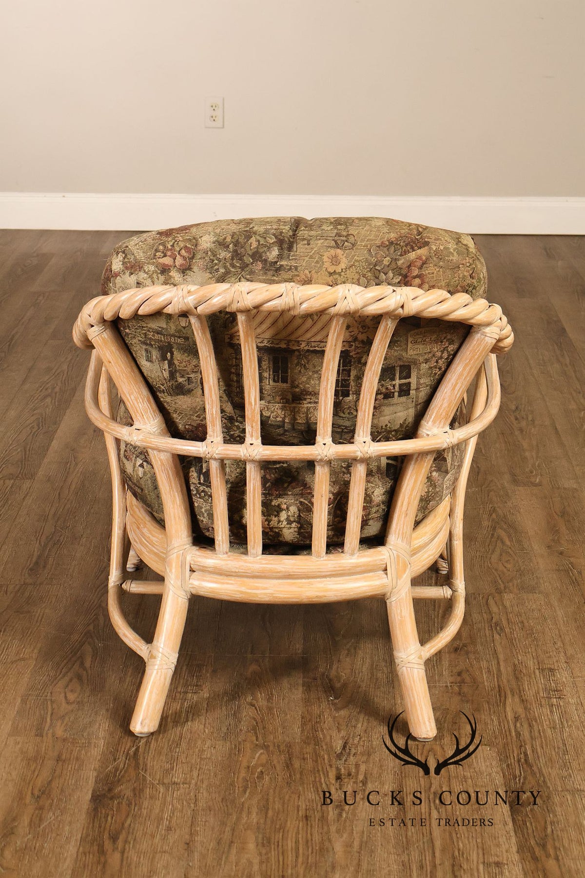 Vintage McGuire Pair of Twisted Rattan Lounge Chairs