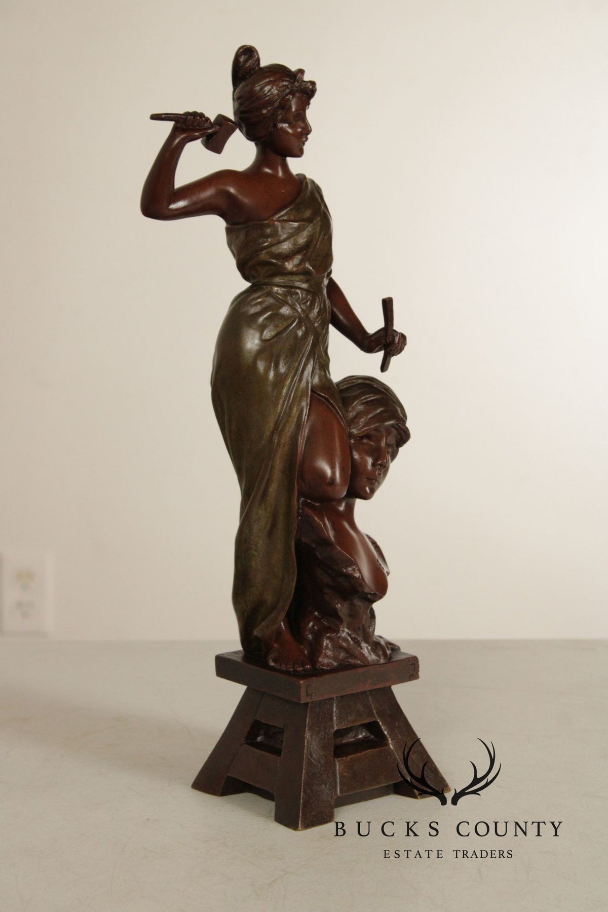 Emmanuel Villanis Bronze Statue, 'The Sculptor'