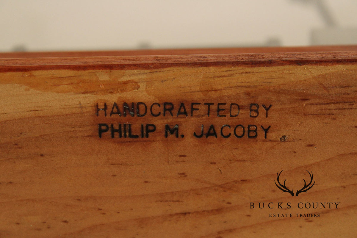 Philip Jacoby Carved Wood Model Train in Display Case