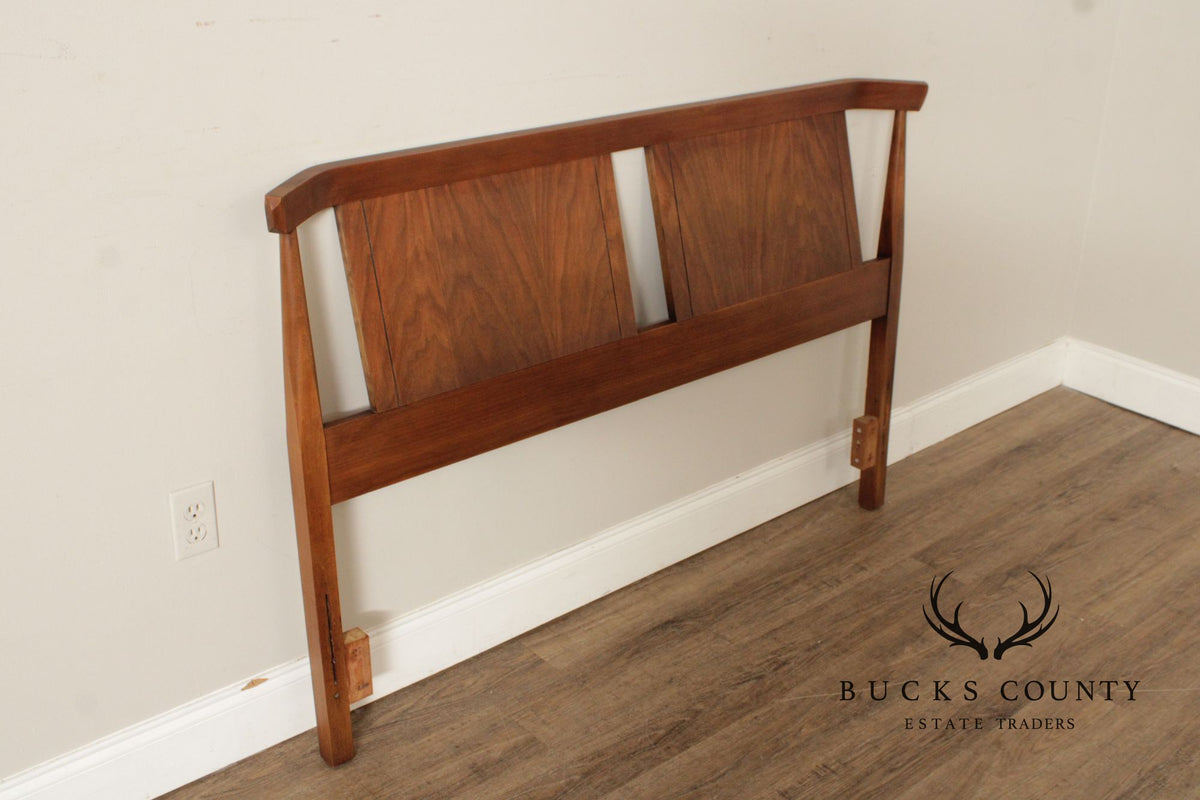 Mid Century Modern Walnut Full Size Headboard