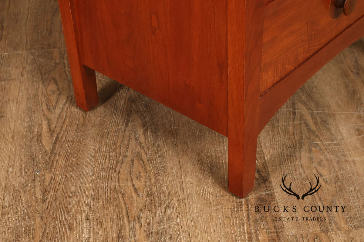 Stickley Mission Collection Harvey Ellis Cherry Three Drawer Nightstands