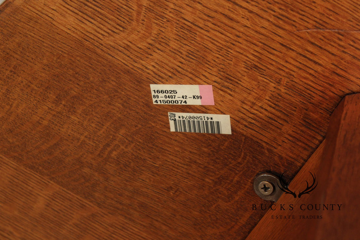 Stickley Mission Collection Round Oak Commemorative Library Table