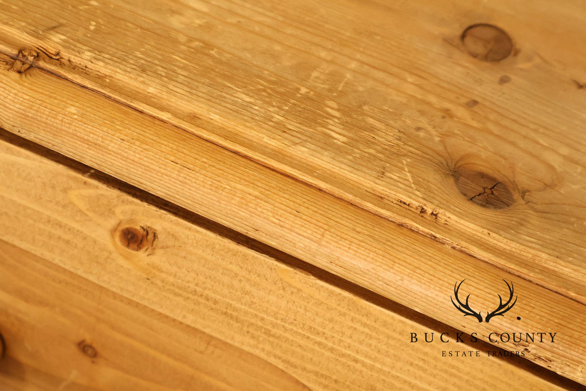 Antique Scottish Pine Chest Of Drawers Dresser With Carved Details
