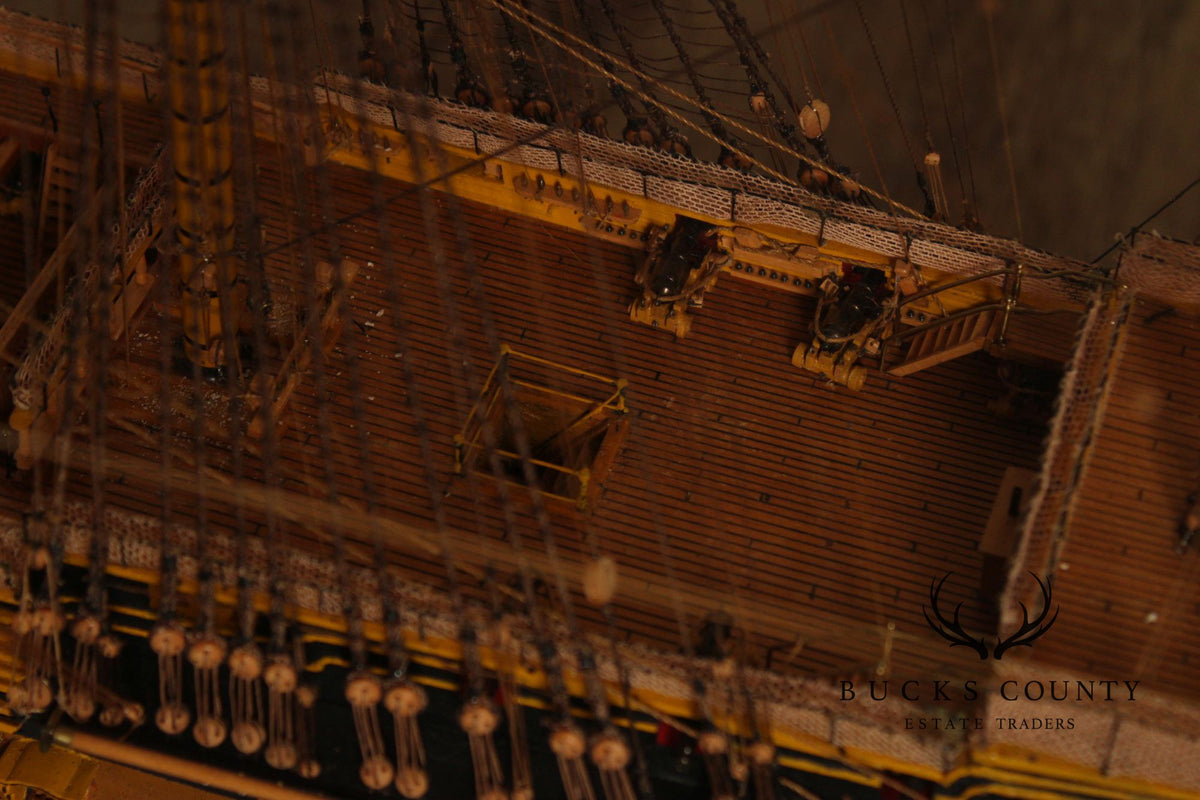 Model Ship 'HMS Victory' In Wooden Display Case