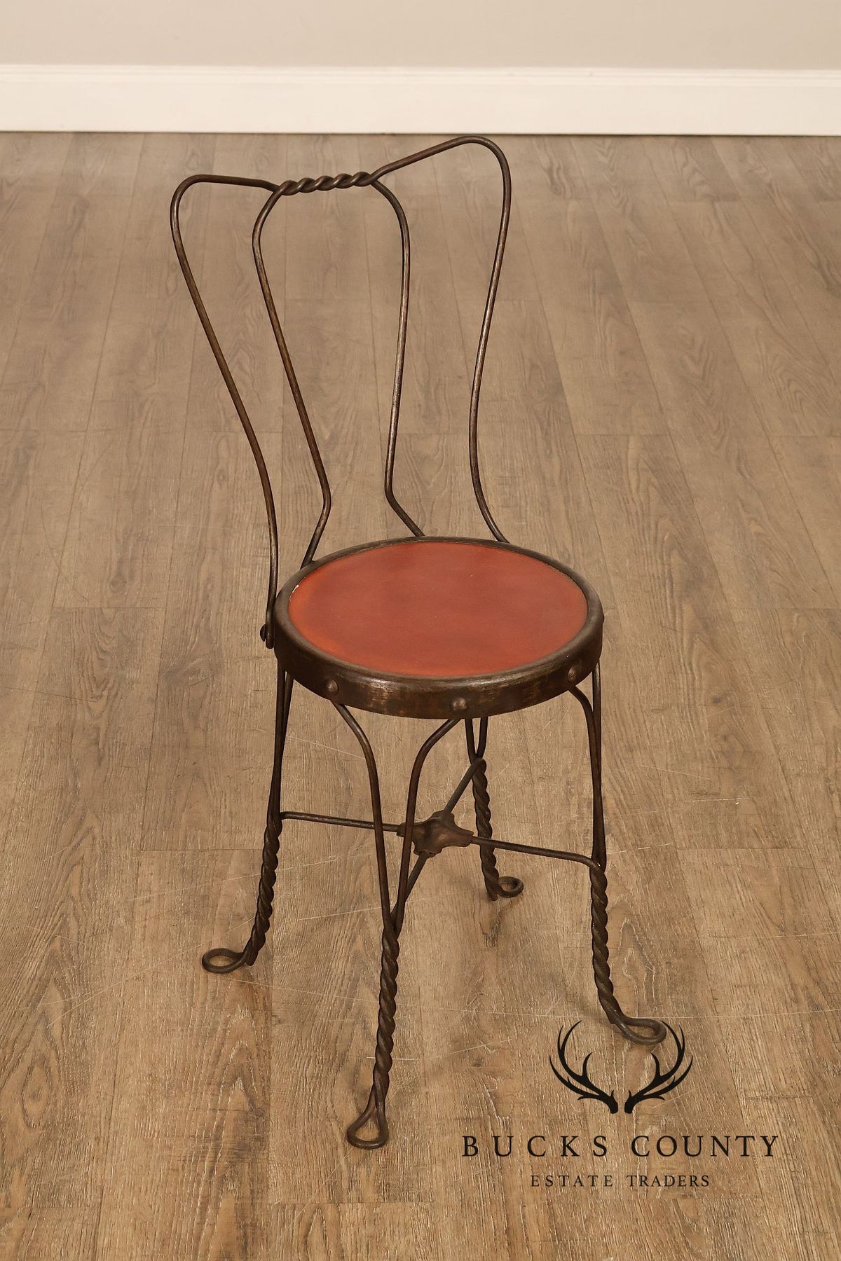 Set of 4 Vintage Wrought Iron Ice Cream Parlor Chairs