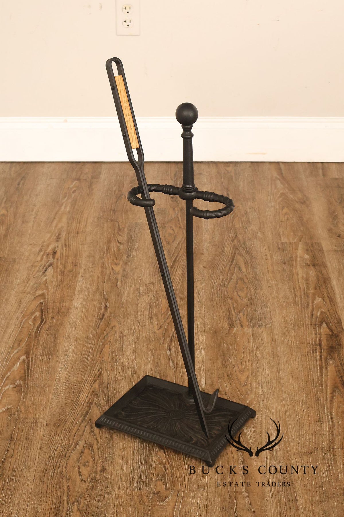Bradley & Hubbard Fireplace Poker and Stand