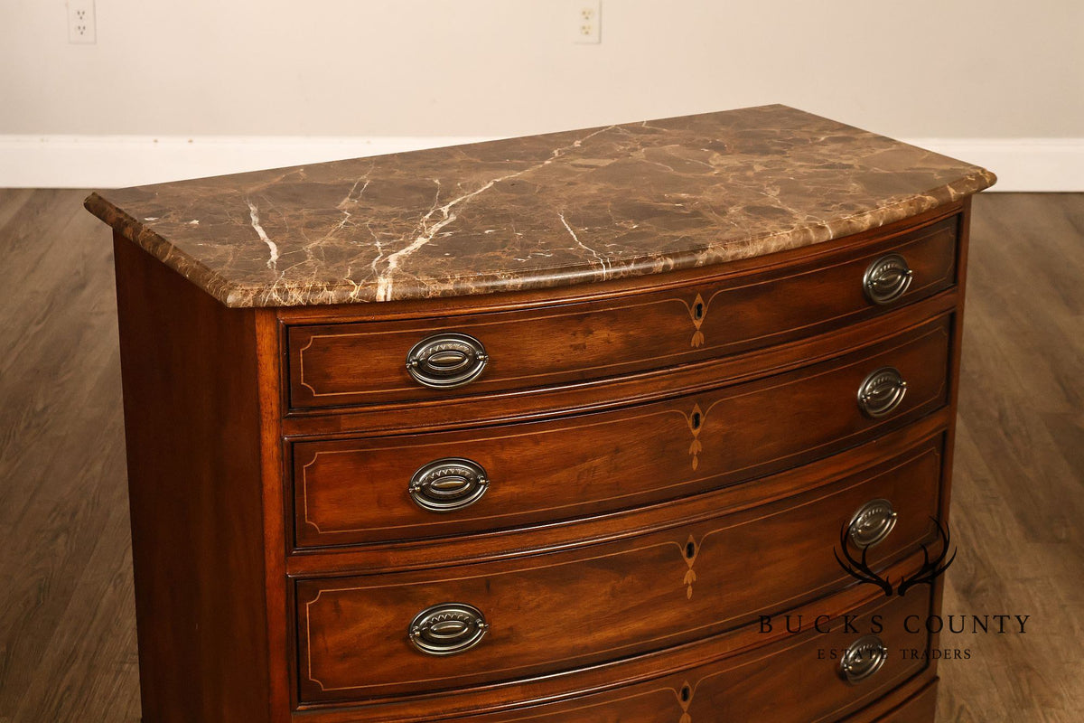 Drexel Heritage Covington Park Pair Of Mahogany Marble Top Bachelor Chests