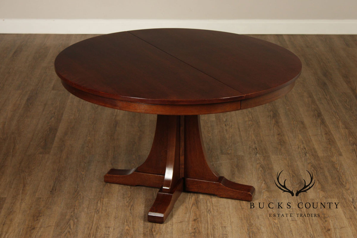 Stickley Mission Style Oak Pedestal Dining Table