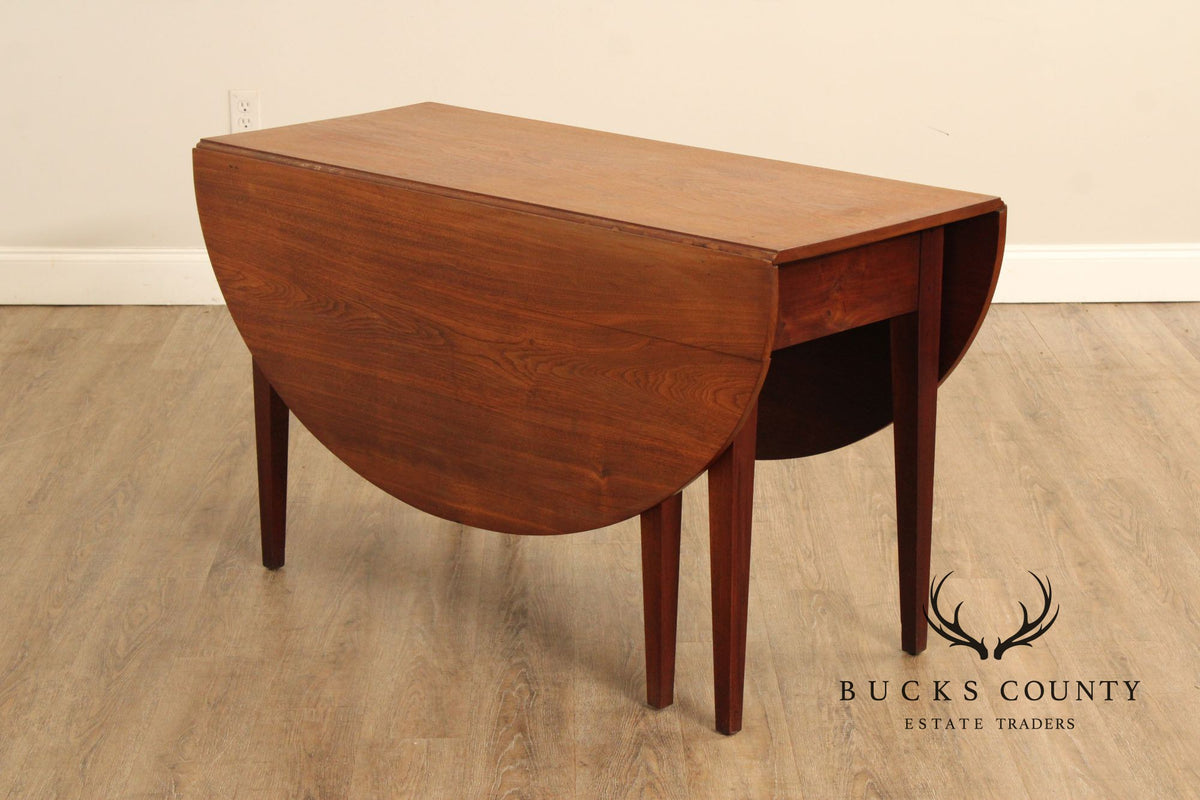 Vintage Walnut Federal Style Drop Leaf Gateleg Dining Table