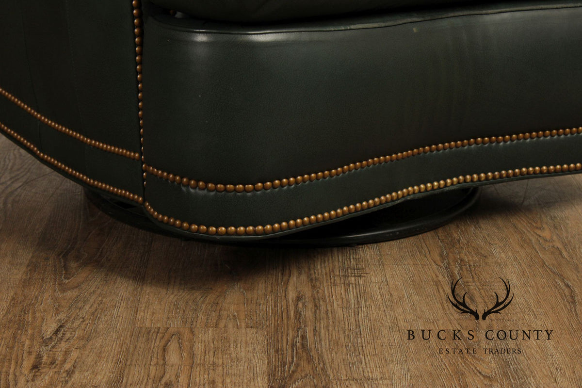 Hancock and Moore Leather Recliner Lounge Chair and Ottoman