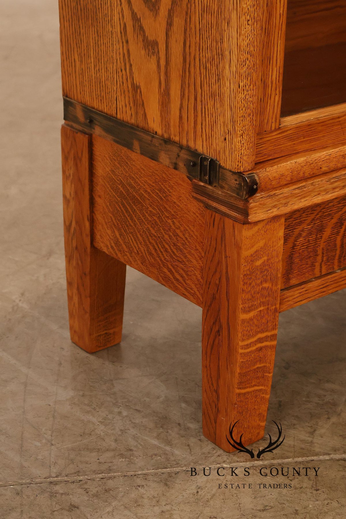 Arts & Crafts Three-Stack Oak Barrister Bookcase