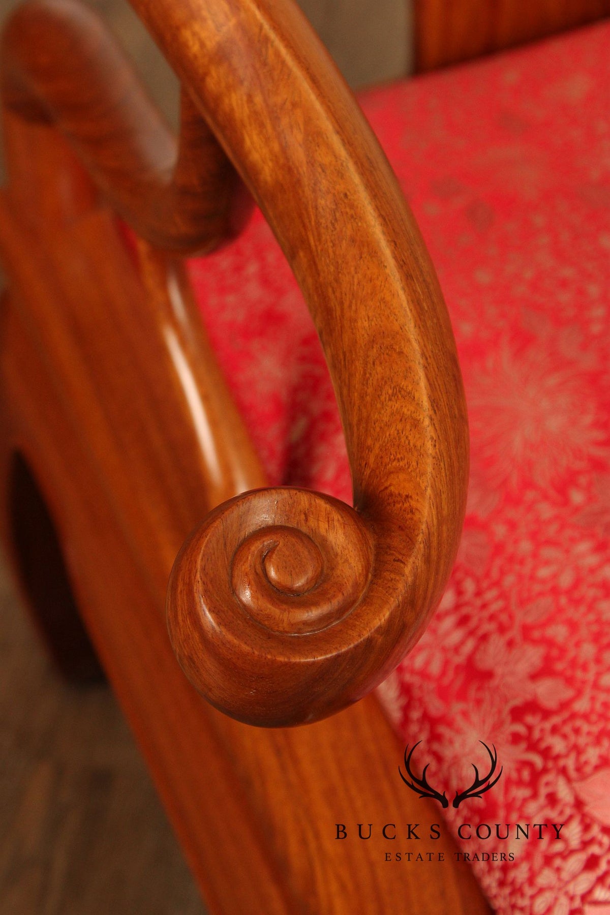 Chinese Pair of Hardwood Horseshoe Back Armchairs