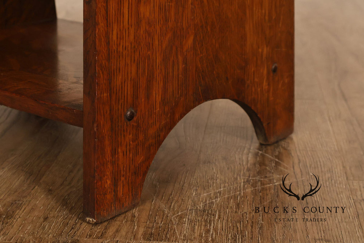 Antique Arts And Crafts Book Trough Magazine Stand