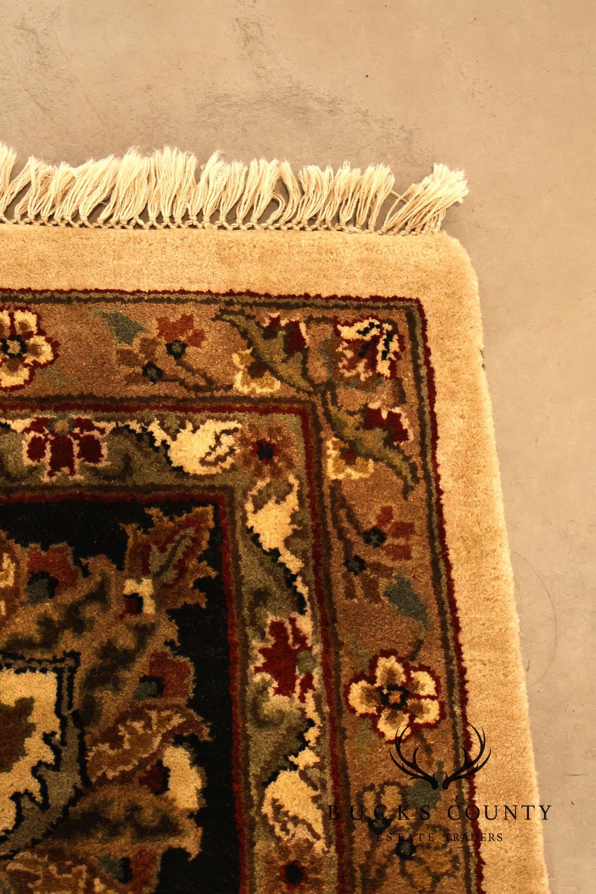 Persian Style Floral Wool Area Rug 12 inch x 15 inch 10 inch