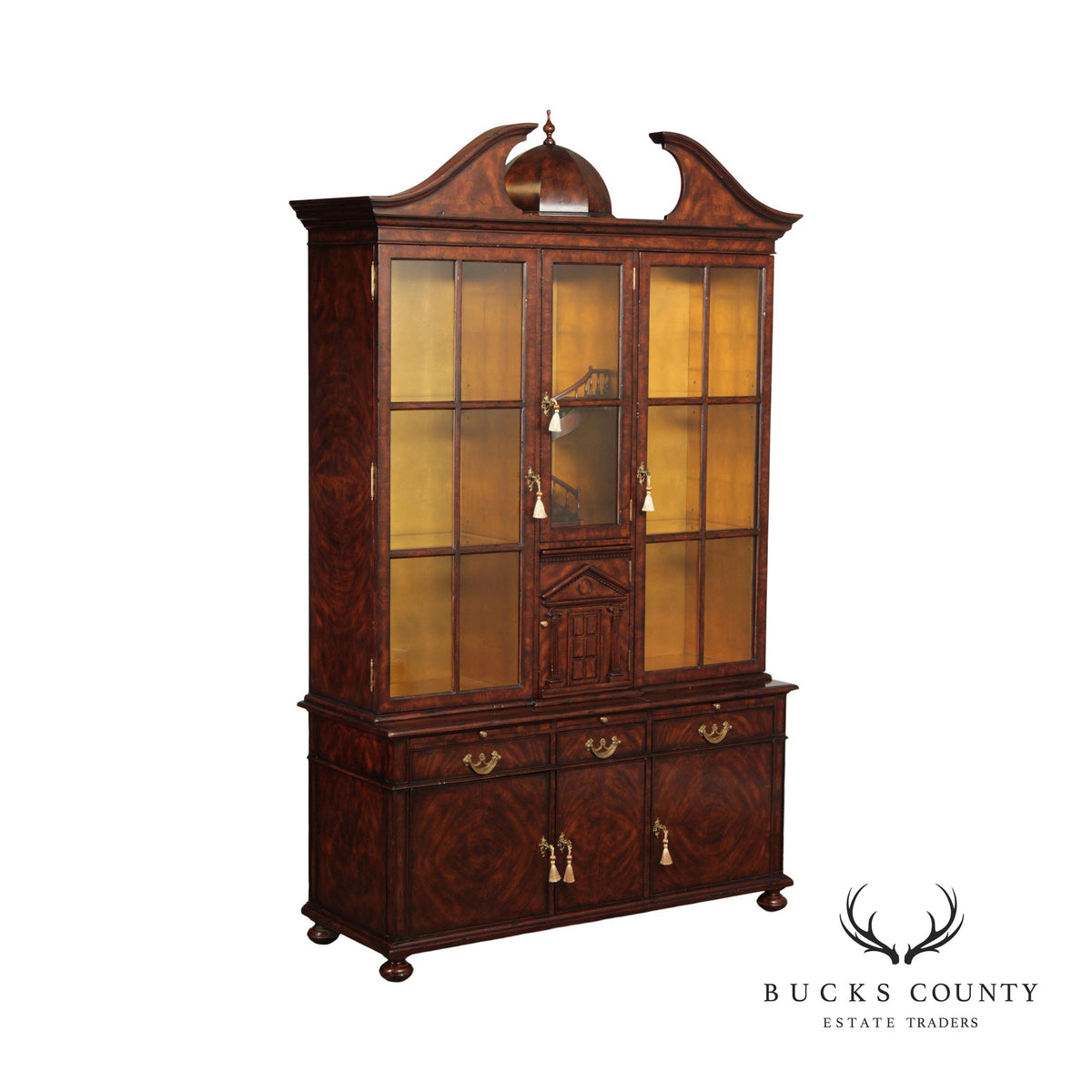 Althorp Living History Architectural Mahogany Display Cabinet With Interior Spiral Staircase