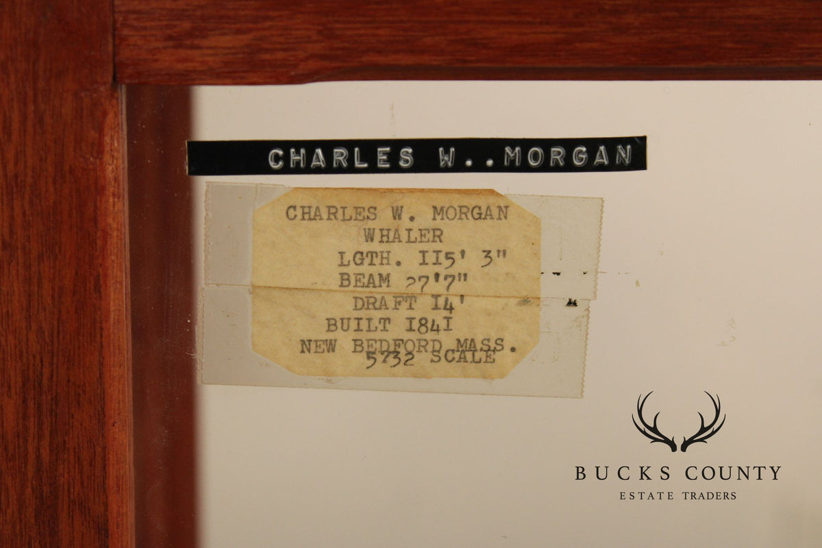 Model Ship 'Charles W. Morgan' In Wooden Display Case