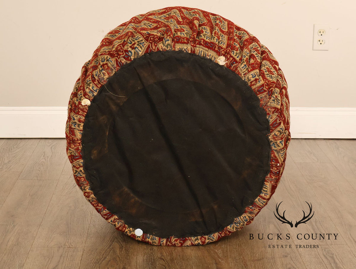 Moroccan Style Upholstered Pouf Ottoman