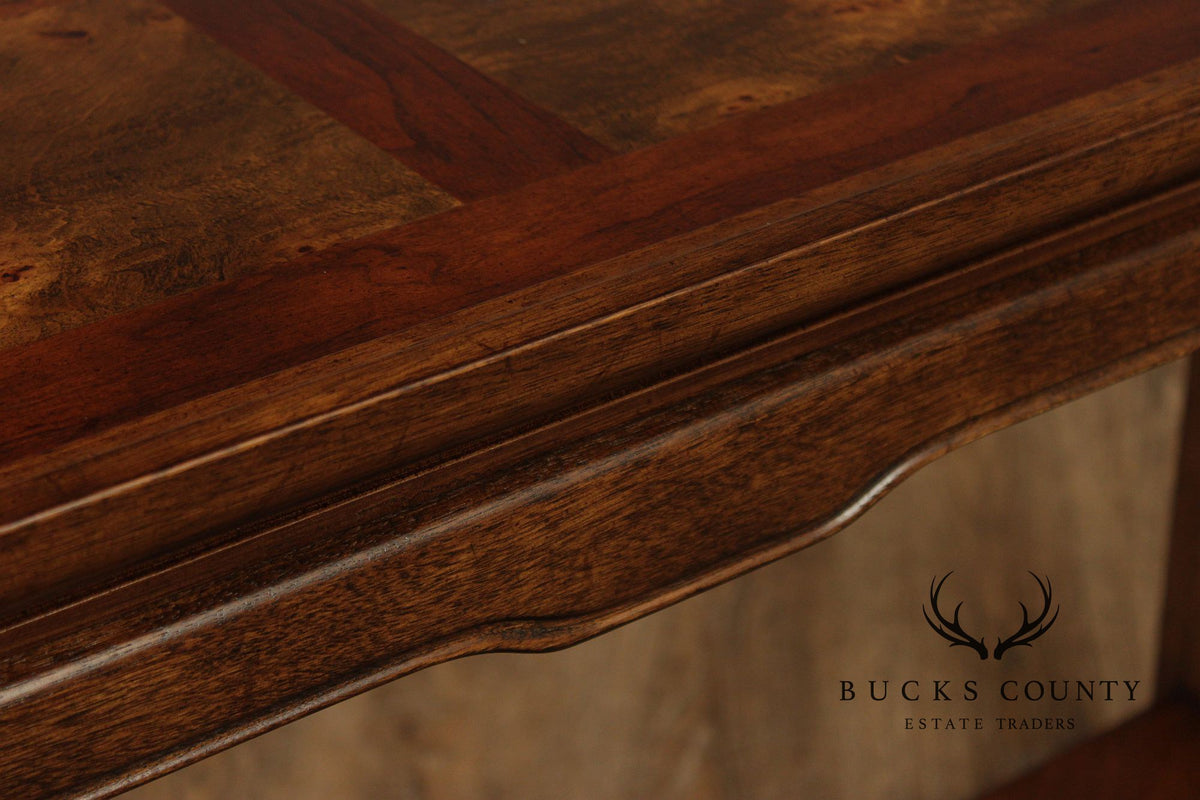 Asian Style Vintage Burl Wood Console Table