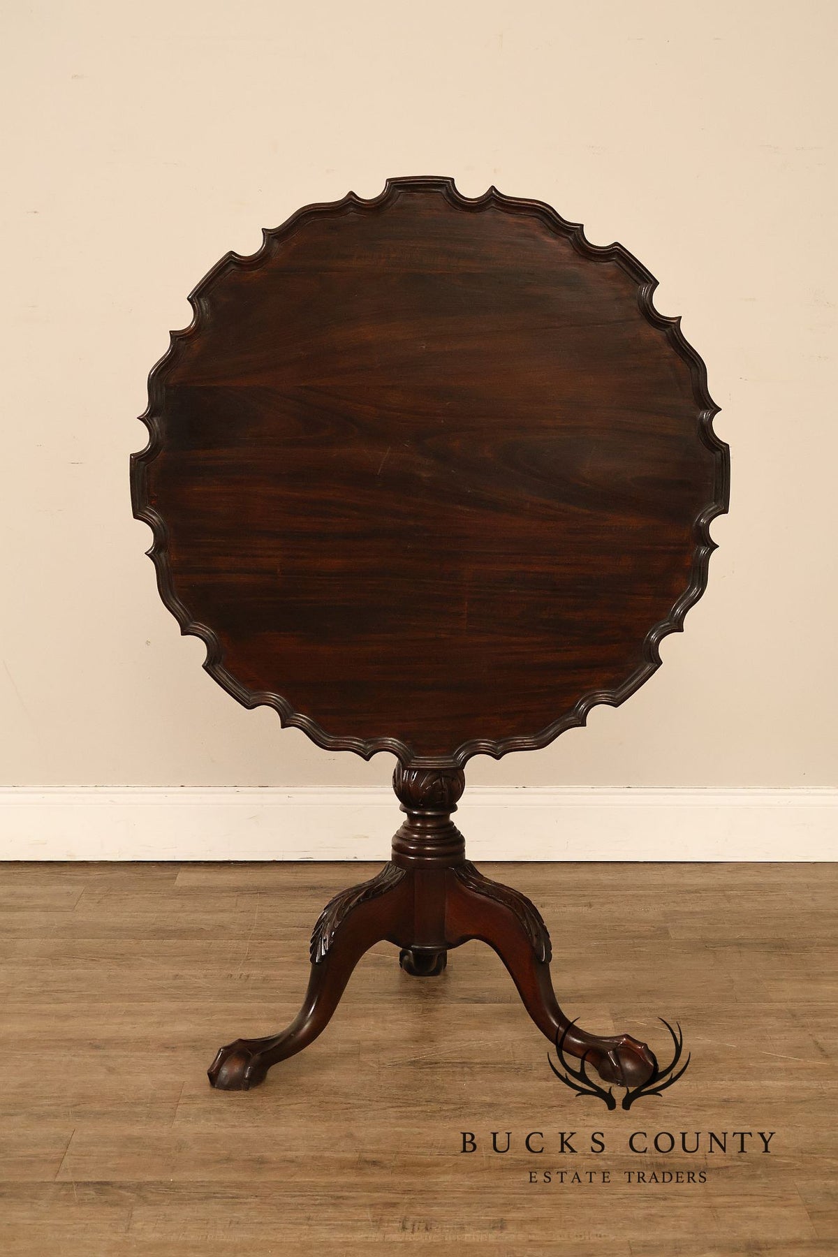 Chippendale Style Mahogany Pie Crust Tilt Top Tea Table
