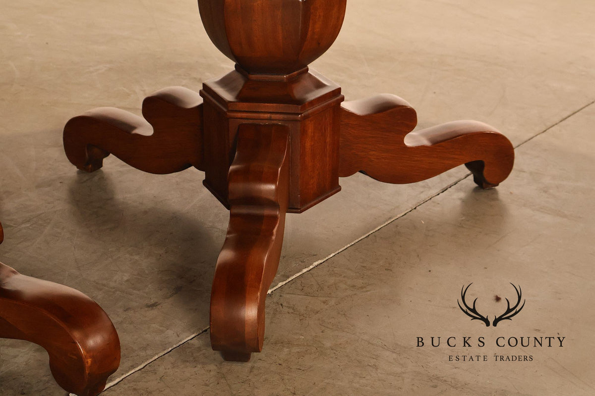 Henredon Oval Double Pedestal Extension Dining Table With Three Leaves