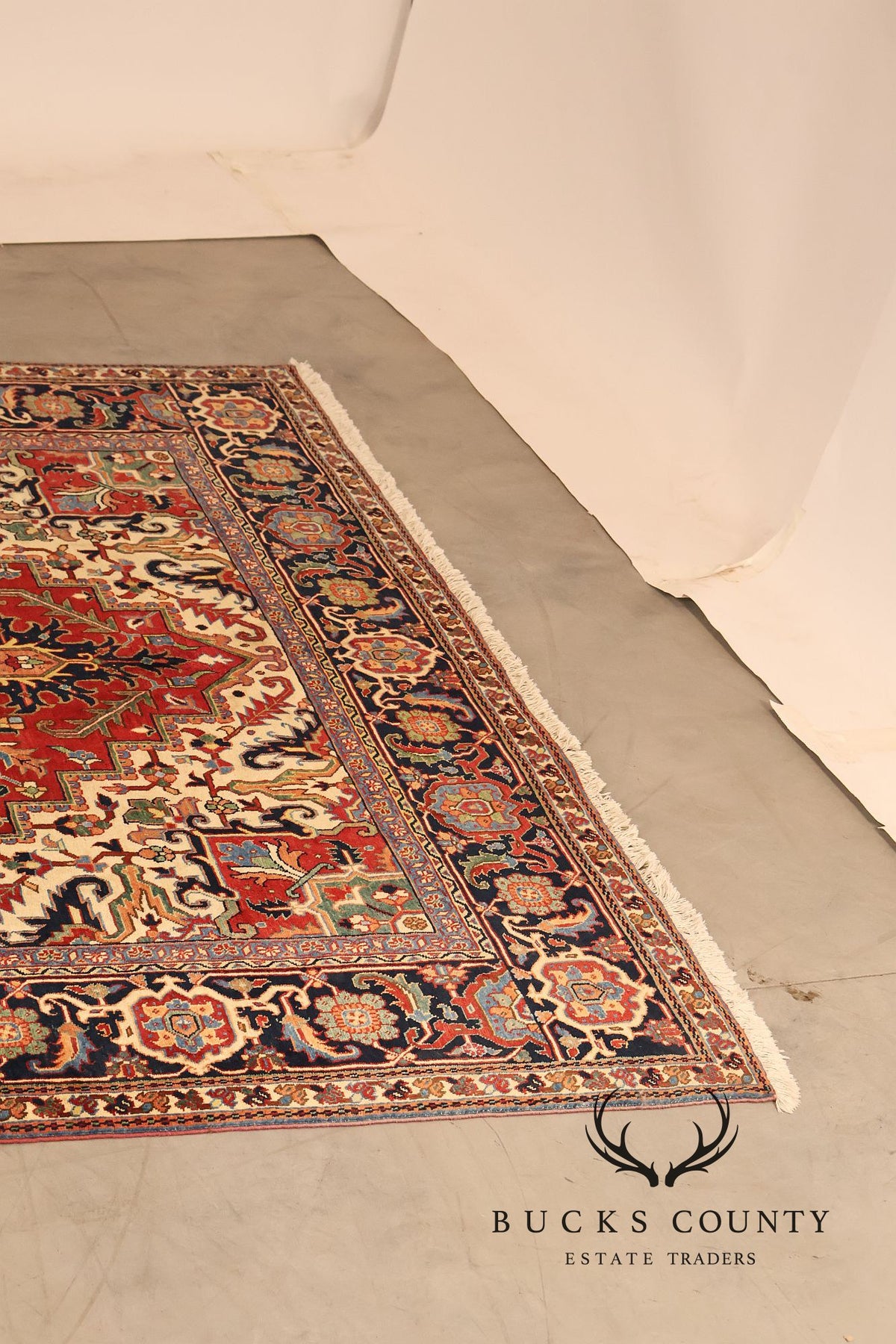 Persian Heriz Hand Knotted Wool Room Size Rug 9' x 13'