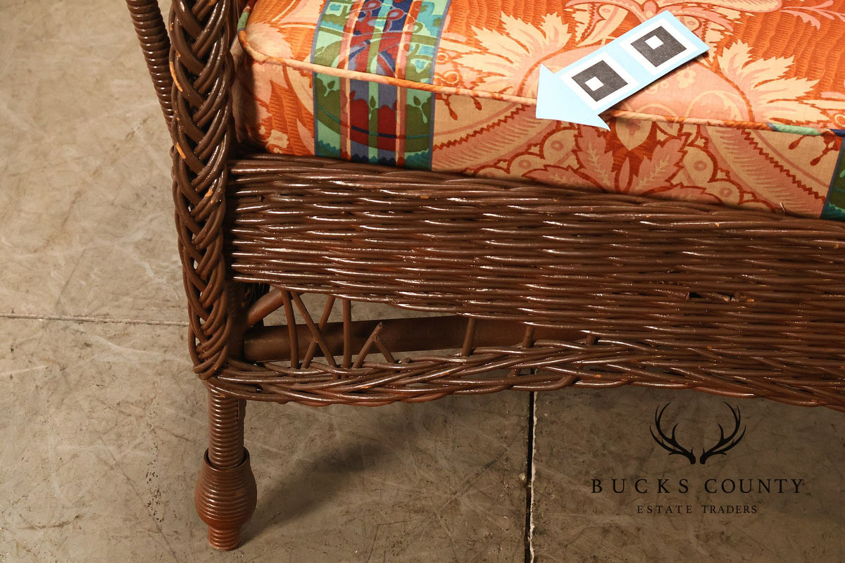 Antique Bar Harbor Style Wicker Sofa