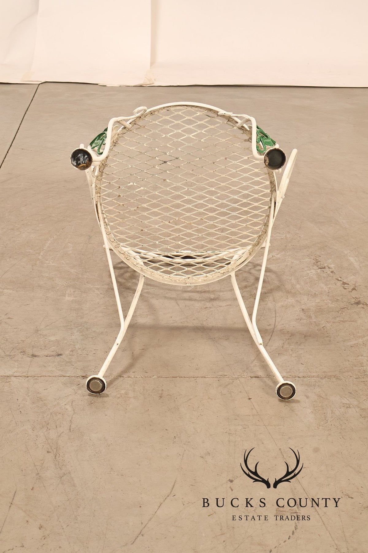 Woodard 'Chantilly Rose' Set of Four Wrought Iron Patio Dining Chairs