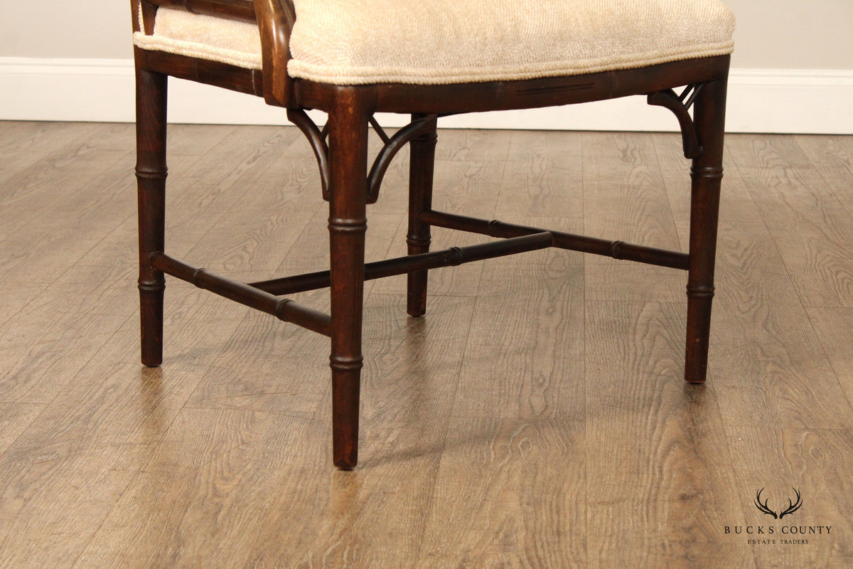 CHINESE CHIPPENDALE STYLE FAUX BAMBOO ARMCHAIR