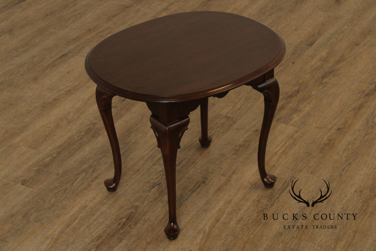Ethan Allen 'Georgian Court' Queen Anne Style Carved Cherry End Table