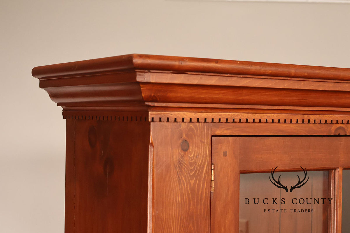 Custom Quality Farmhouse Pine Step Back Hutch