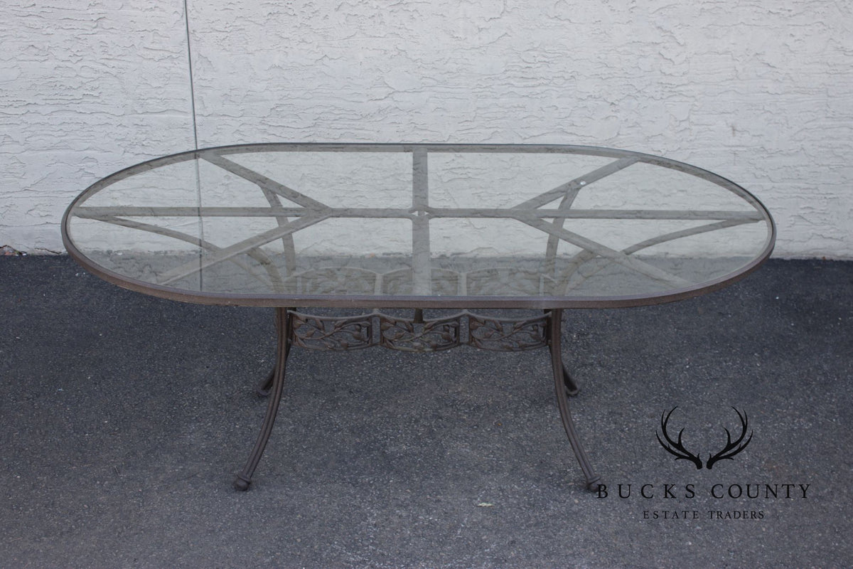 Woodard Oval Glass Top Outdoor Dining Table