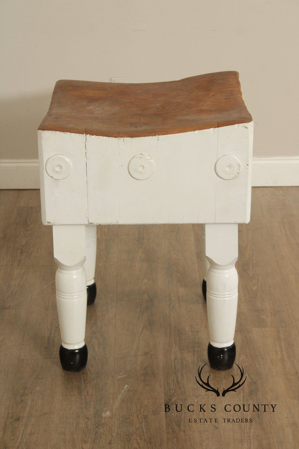 Vintage Painted Butcher Block Table