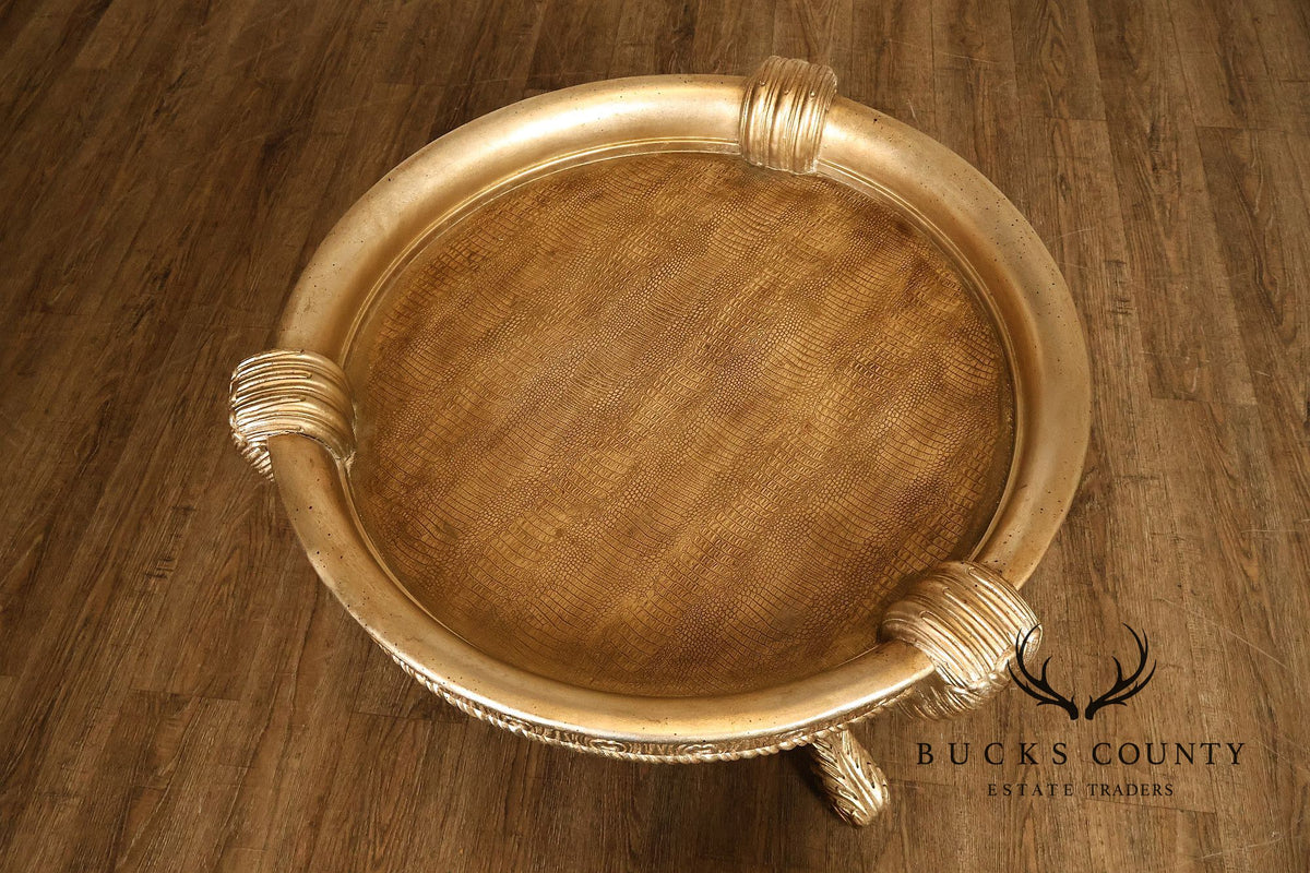 Hollywood Regency Style Pair of Gilt Side Tables