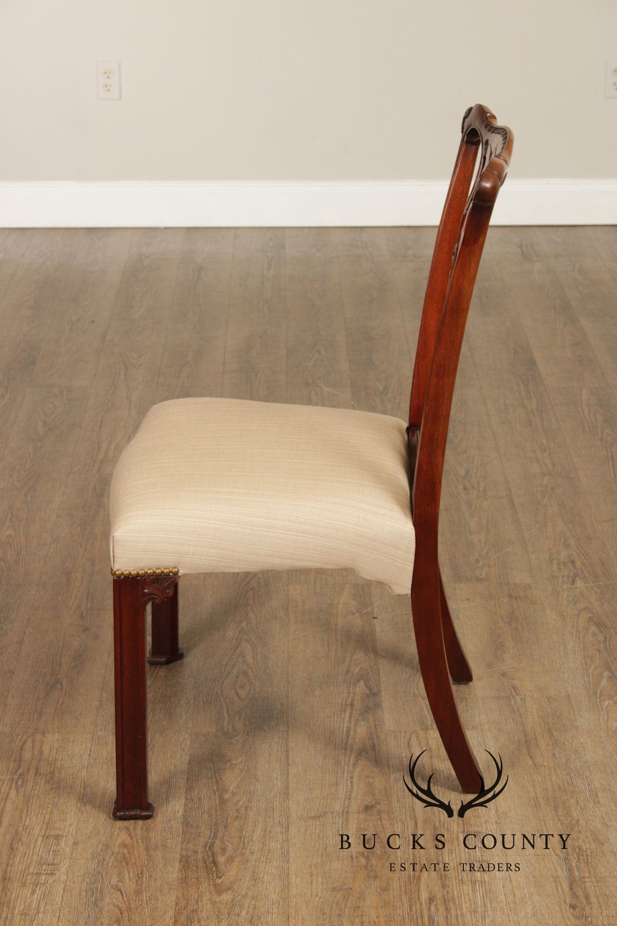 Baker Furniture Chippendale Style Set of Five Mahogany Dining Chairs