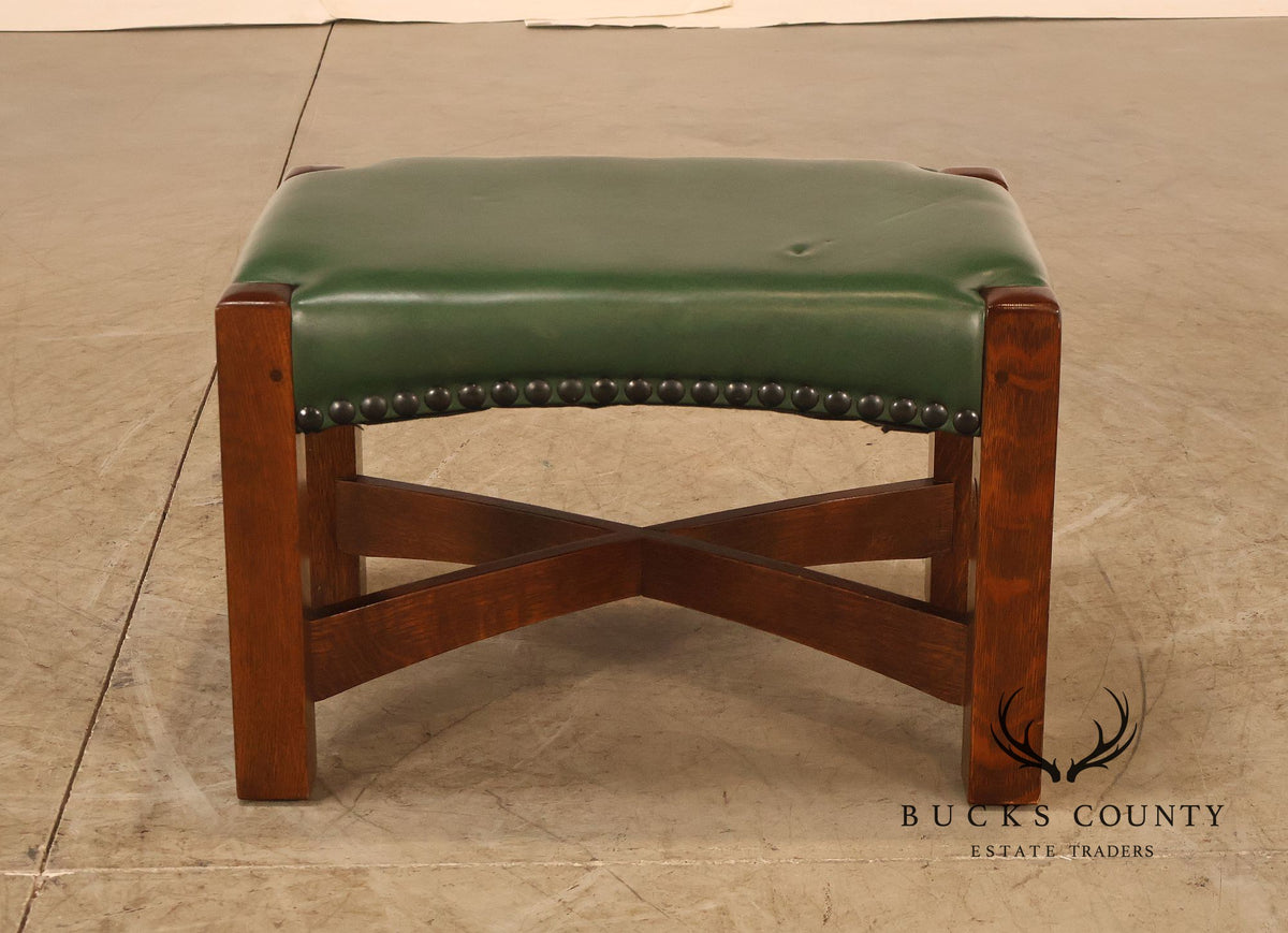 Stickley Mission Collection Oak and Leather Eastwood Footstool