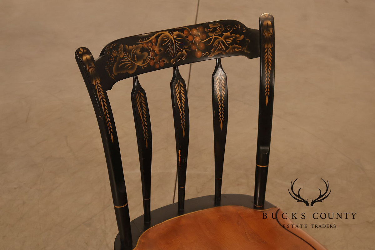 L. Hitchcock Pair of Paint Decorated Side Chairs