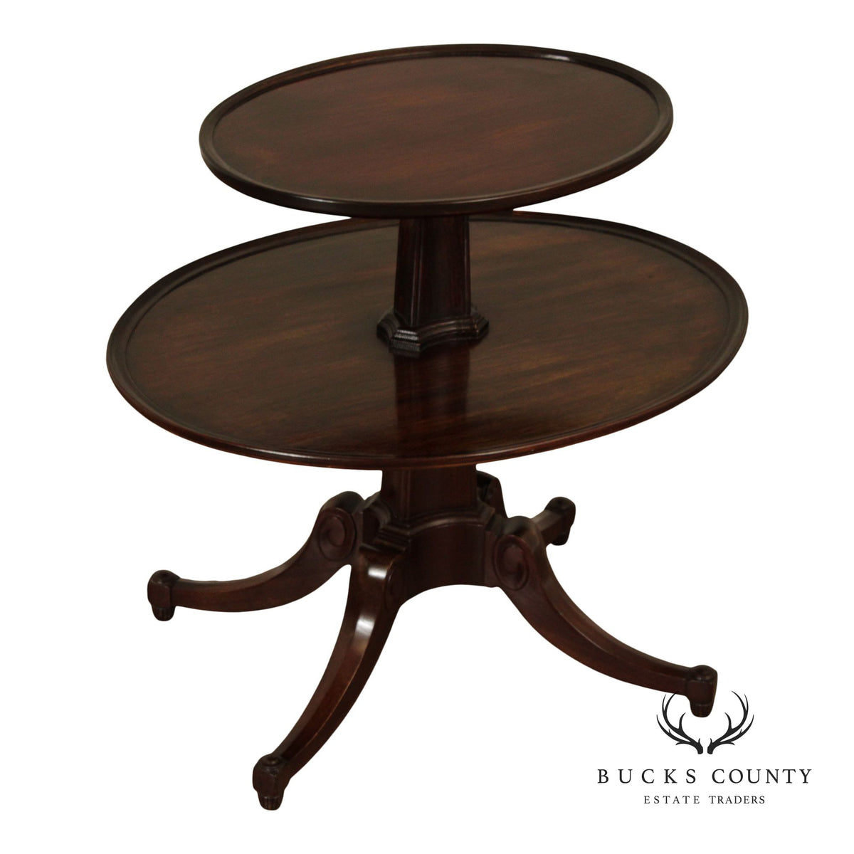 1940's Regency Style Two-Tier Mahogany Dumbwaiter