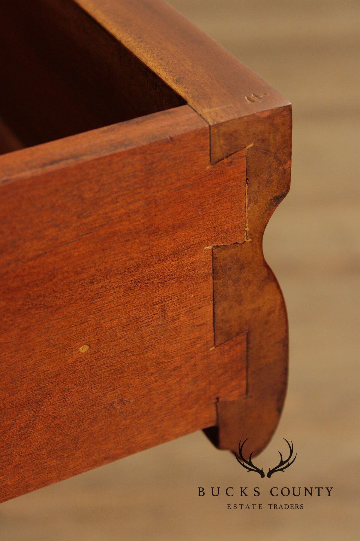 Carved Mahogany Empire Style Sideboard With Back Bar