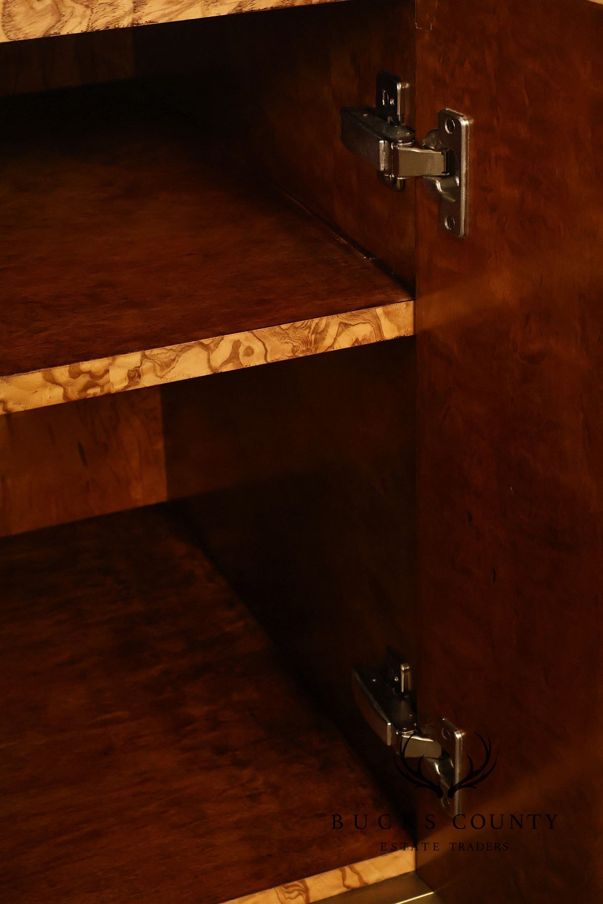 Keno Bros Contemporary Burlwood Two Door Hallway Cabinet