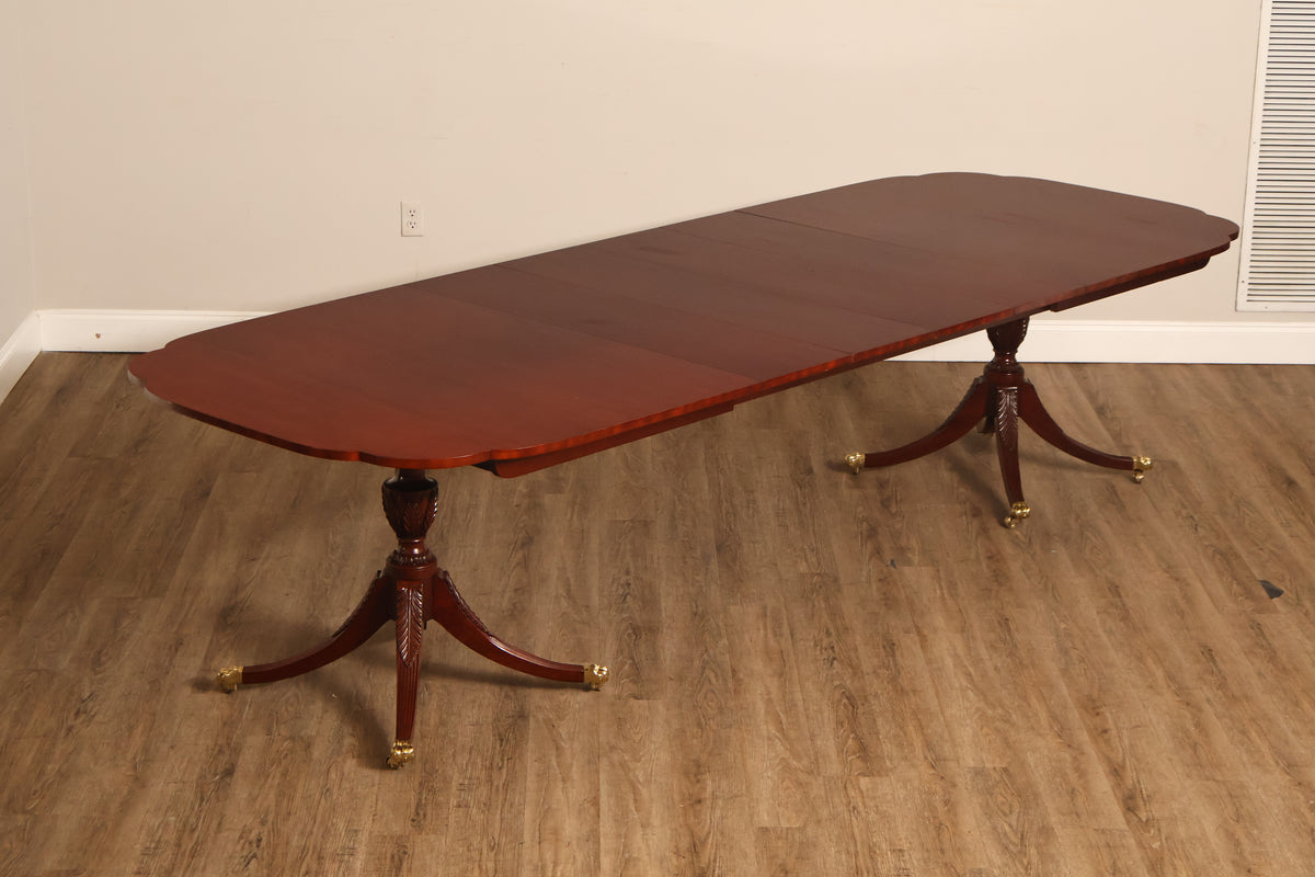 Kindel 'Winterthur' Double Pedestal Mahogany Dining Table