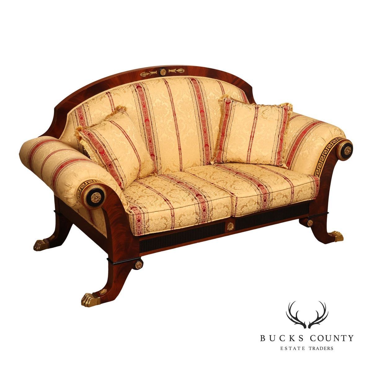 Versace Infinity Gigasso Empire Style Upholstered Loveseat