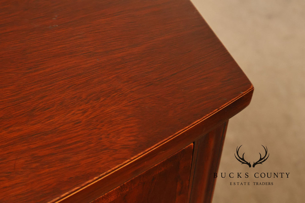 Drexel Pair Of Banded Mahogany Bow Front Bachelor Chests