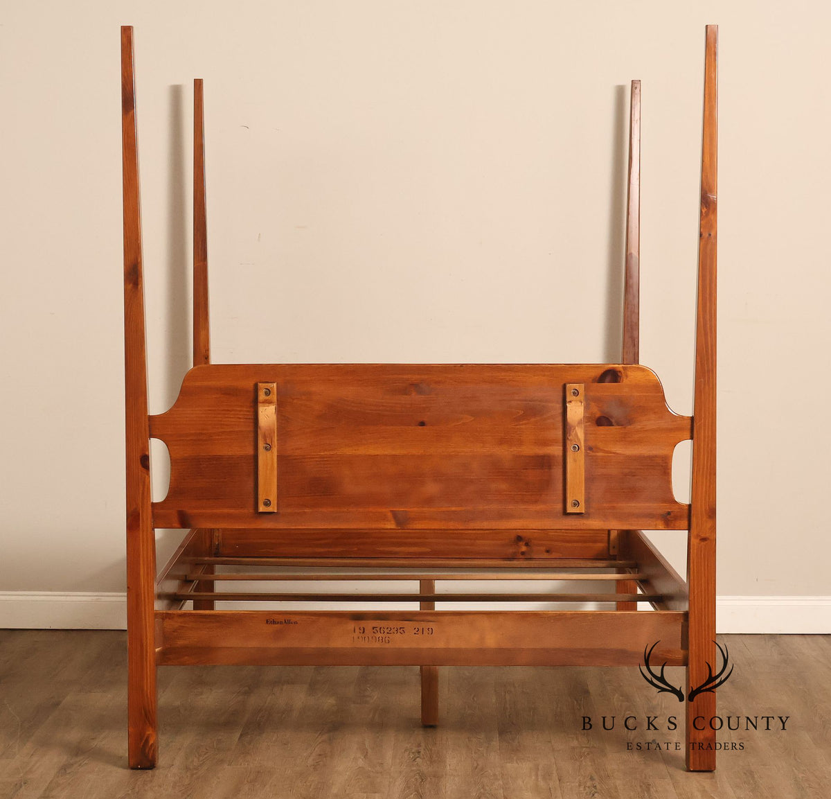 Ethan Allen Shaker Style Pine Pencil Post Queen Bed