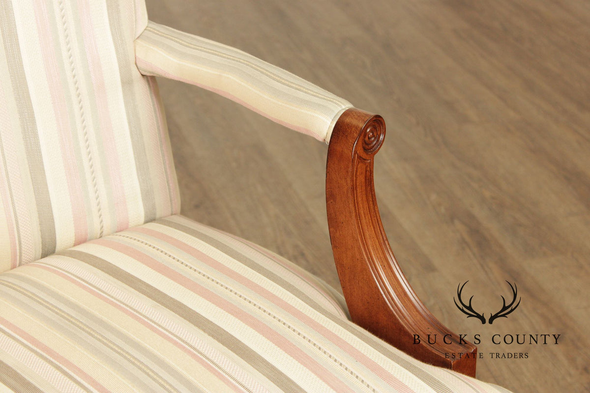 Sam Moore Chippendale Style Pair of Library Armchairs