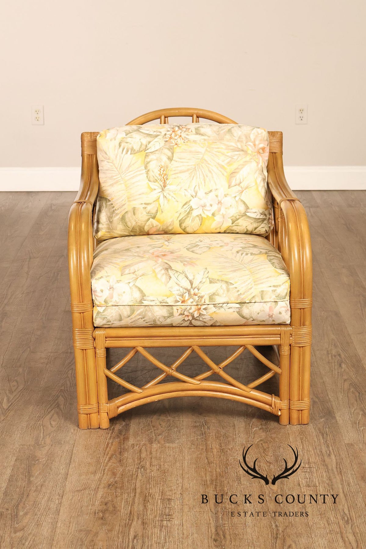 Laneventure Tradewinds Rattan Armchair and Ottoman