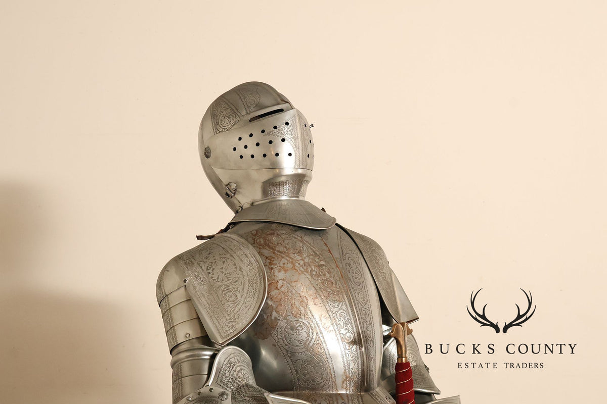 Marto Toledo Spanish Engraved Full Suit of Armor with Sword